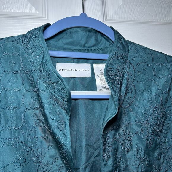Alfred Dunner Women’s Long Sleeve Textured Pull On Jacket Teal Size 10 NWOT - Picture 5 of 8